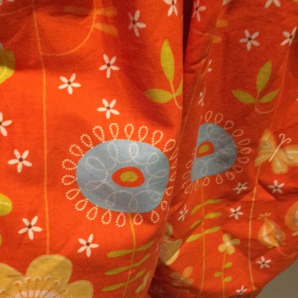 Darling vintage orange floral eyelet lace apron​ - Picture 5 of 8